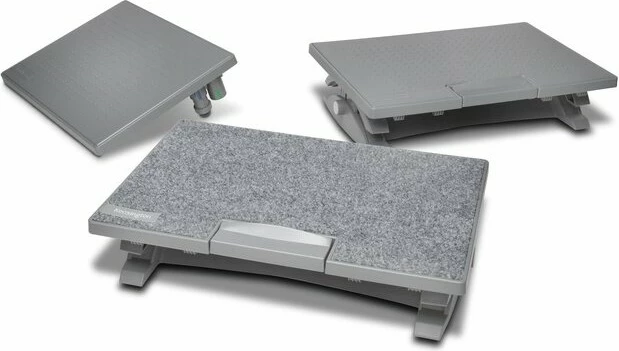 Mbështetëse këmbësh Kensington SmartFit SoleMate Pro, gri, rregullim lartësie 9-12 cm, kënd 0-18°