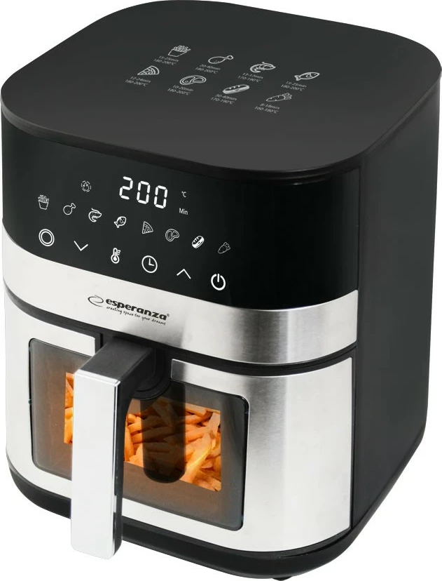 Fritezë pa vaj Esperanza Pesce Alla Griglia, 5L, e zezë/argjend