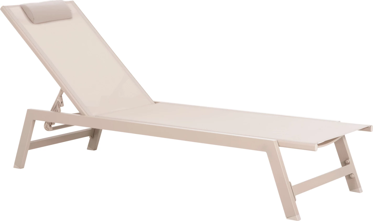 Shezlong alumini me jastëk RABIA FH5982.04, ngjyrë shampanjë, 191,5x60x89,5Hcm