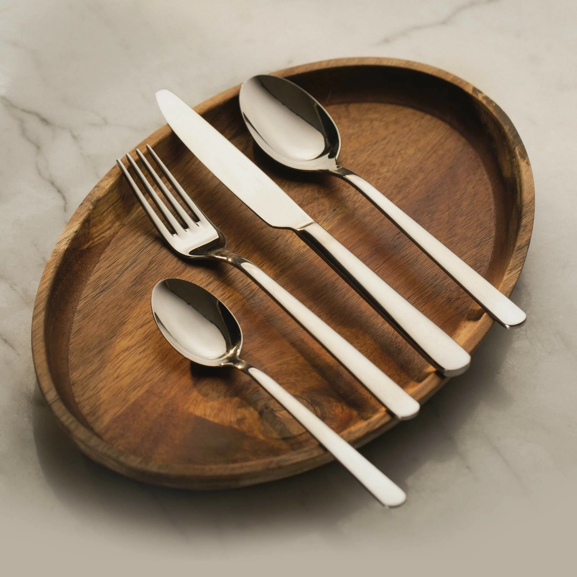 Pirun tavoline OVE Adria 196 mm, çelik inox 18/10, set 12 copë, argjend