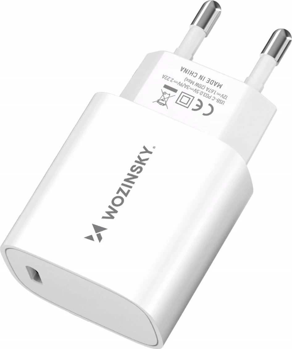 Karikues rrjeti Wozinsky WGWCCW 20W USB-C/USB-A, 2 porta, i bardhë