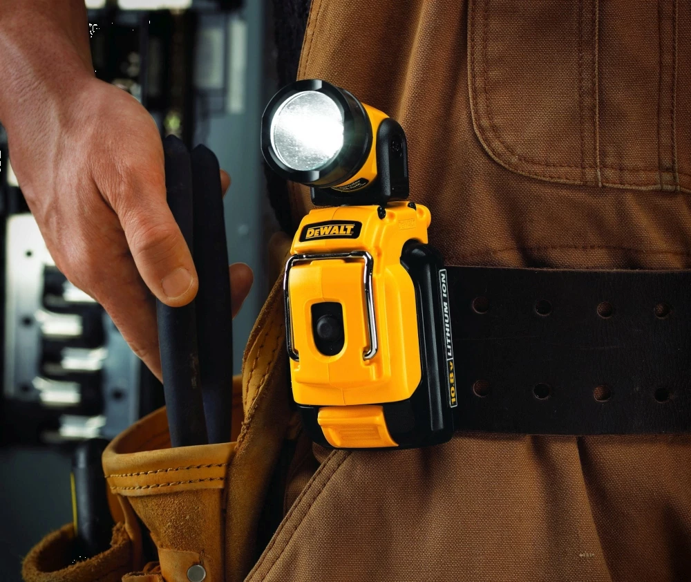 Dritë pune LED AKU DeWalt DCL510N, 10.8 V XR, kokë rrotulluese 180°, pa bateri dhe karikues, verdhë/zezë