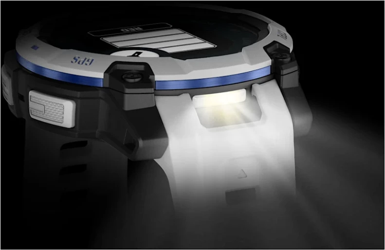 Smartwatch Garmin Instinct® 3, Solar, Whitestone/Whitestone-Bolt Blue Band, 45 mm