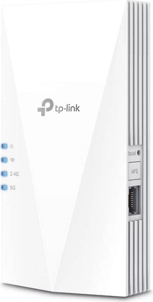 Përsëritës Wi‑Fi TP-Link RE700X, bandë dyfishe 2.4G/5G, buton WPS, portë Ethernet, i bardhë