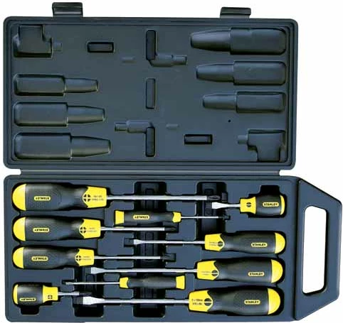 Set kaçavidash Stanley CushionGrip 65-005, 10 copë, e zezë/verdhe