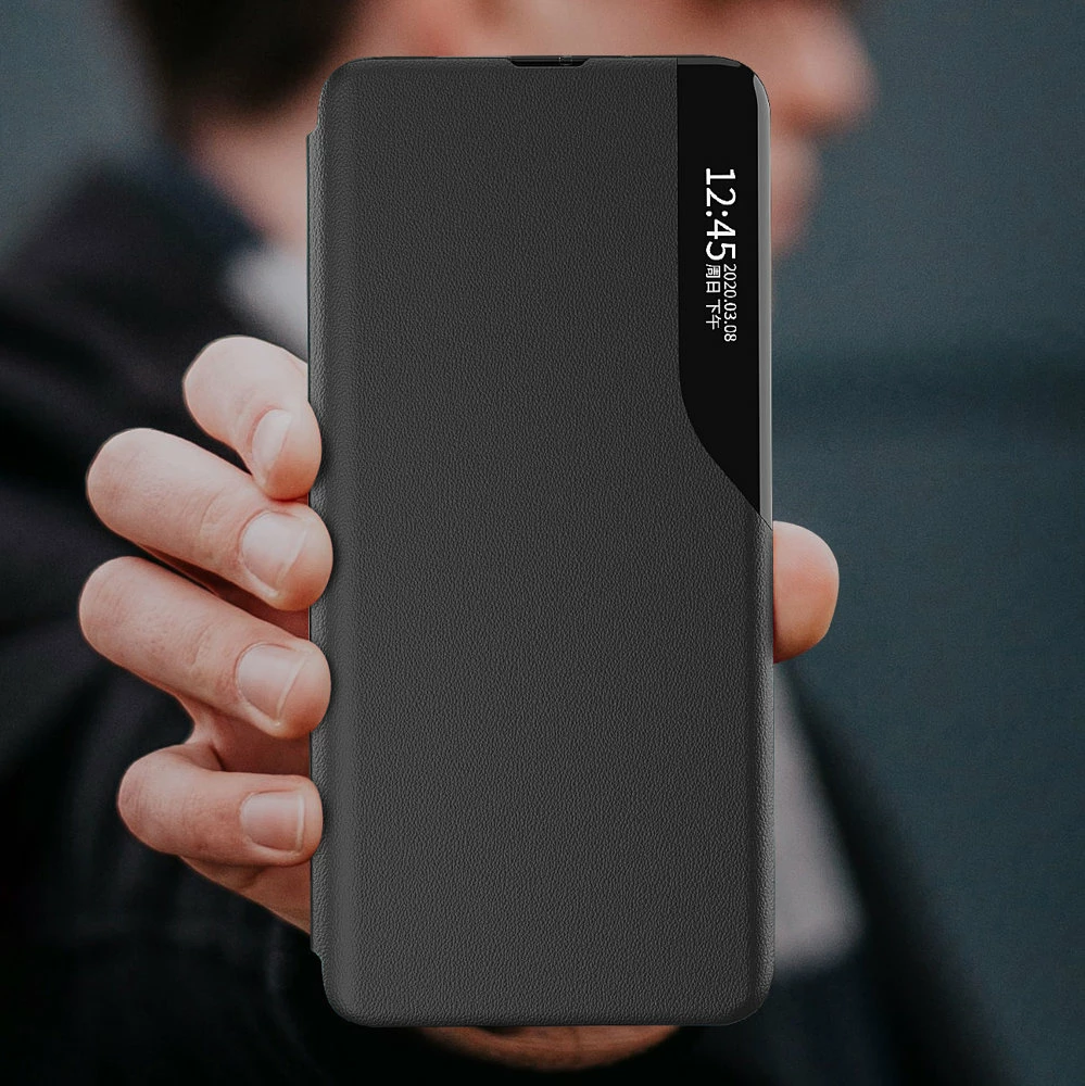 Mbështjellës Hurtel Eco Leather View Case për Xiaomi Redmi Note 11 Pro+ 5G / 11 Pro 5G / Mi11i HyperCharge / Poco X4 NFC 5G, i zi