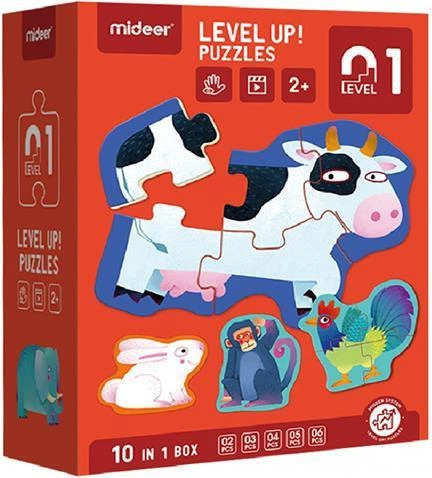 Puzzle Mideer Level Up 10 në 1, Kafshët, për fëmijë