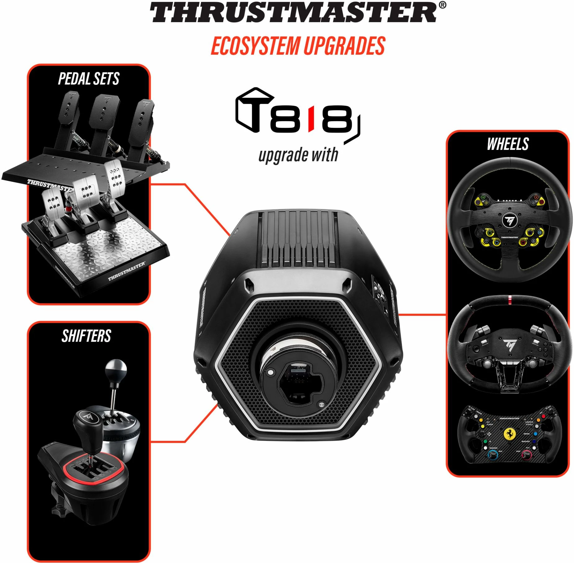 Bazë timoni Direct Drive Thrustmaster T818 V2 Black Edition 10 N·m për PC/Windows, e zezë