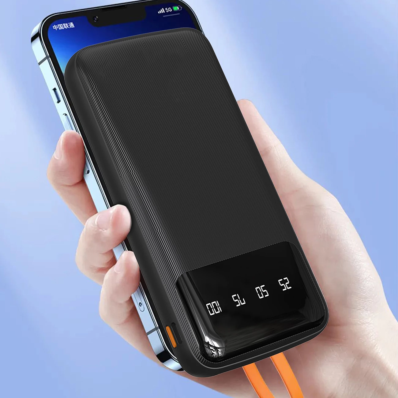 Powerbank Dudao K6Pro 10000mAh me kabllo të integruara, Bardhë