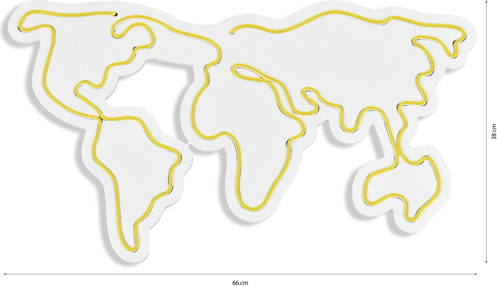 Dritë dekorative plastike LED, hartë e botës, ngjyrë e verdhë