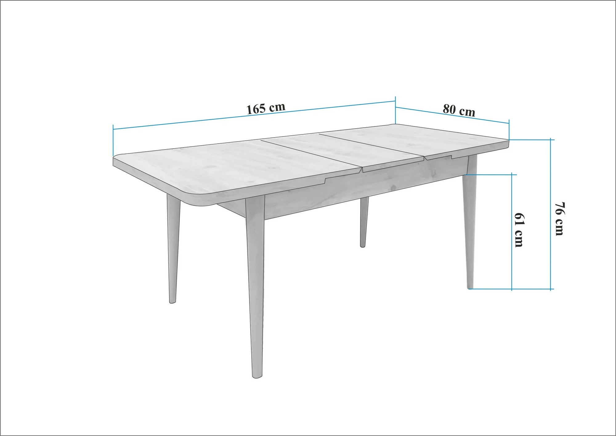 Set tavoline me karrige dhe konsol, zgjatshme, 6 pjesë, Skye Decor, Vina 01 1053, ngjyrë Atlantic Pine, antracit