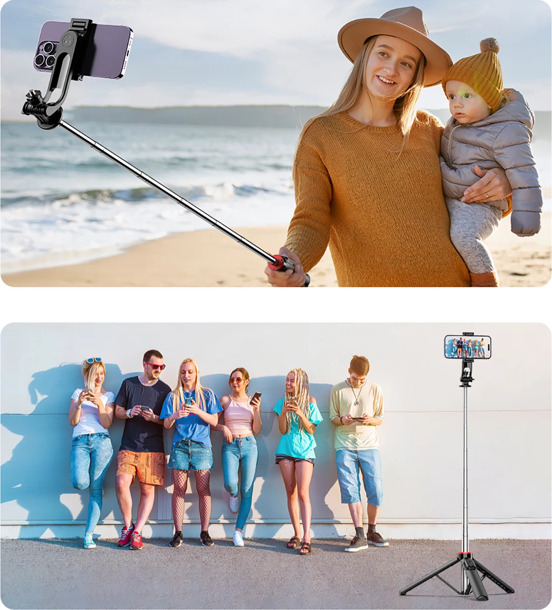 Selfie stick tripod Wozinsky WC1Y3S, 1.32m, me Bluetooth, i zi