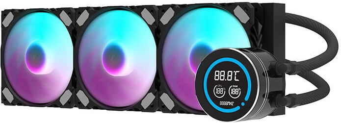 Kasë ftohje me ujë Darkflash DN-D360, 360mm, ARGB, me ekran LCD, e zezë