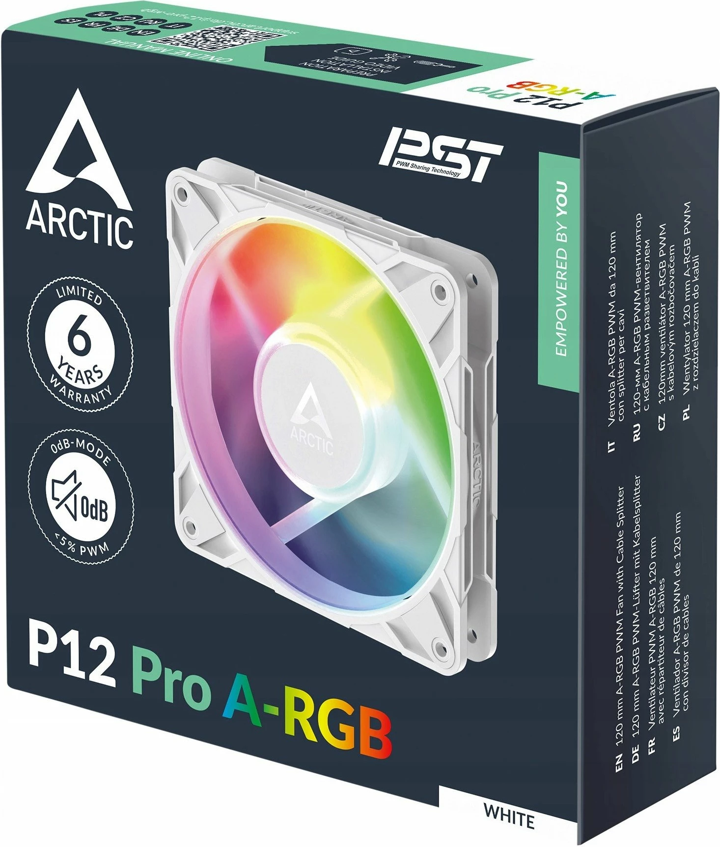 Ventilator PC Arctic P12 Pro A-RGB ACFAN00311A 120mm PWM, i bardhë, 1 copë
