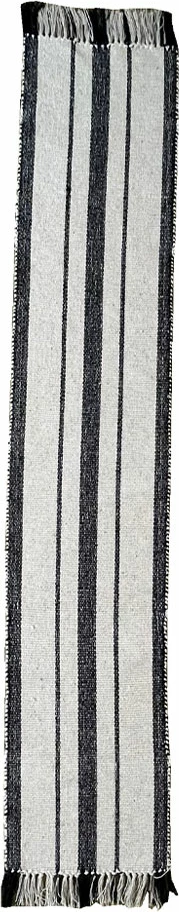 Shtrojë tavoline ZOYA B, pambuk-poliester, e bardhë e zezë, 180x35cm