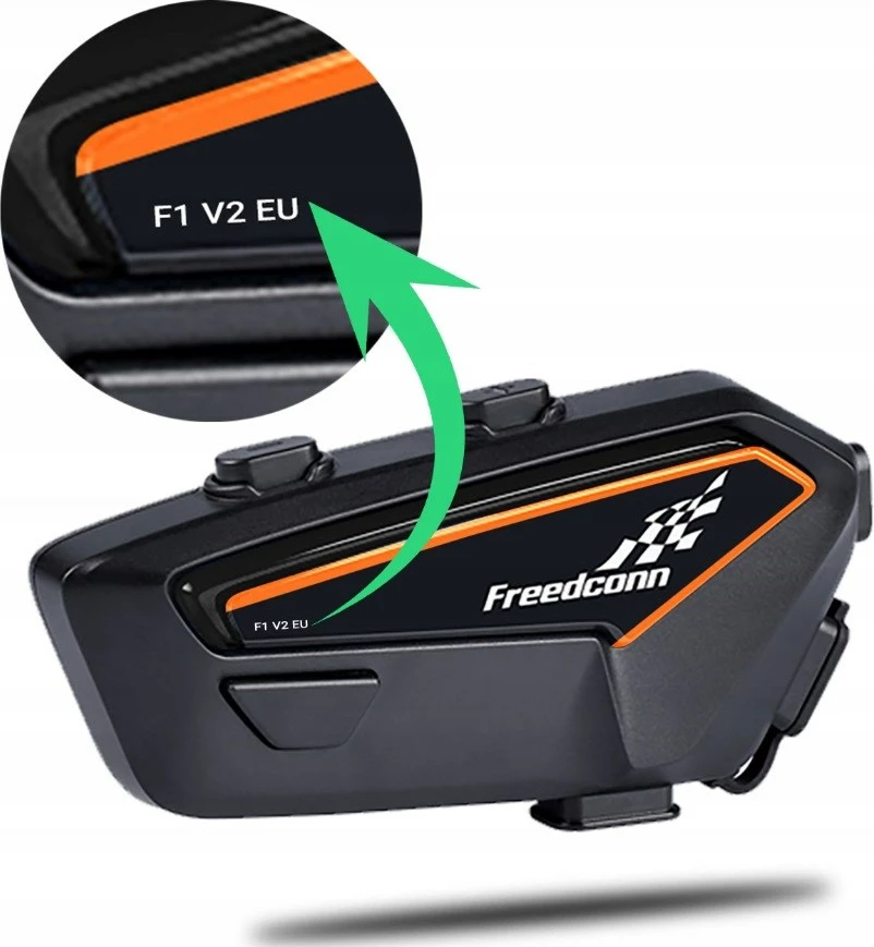 Interkom për motoçikletë FreedConn F1 V2 EU, 1100 mAh, i zi