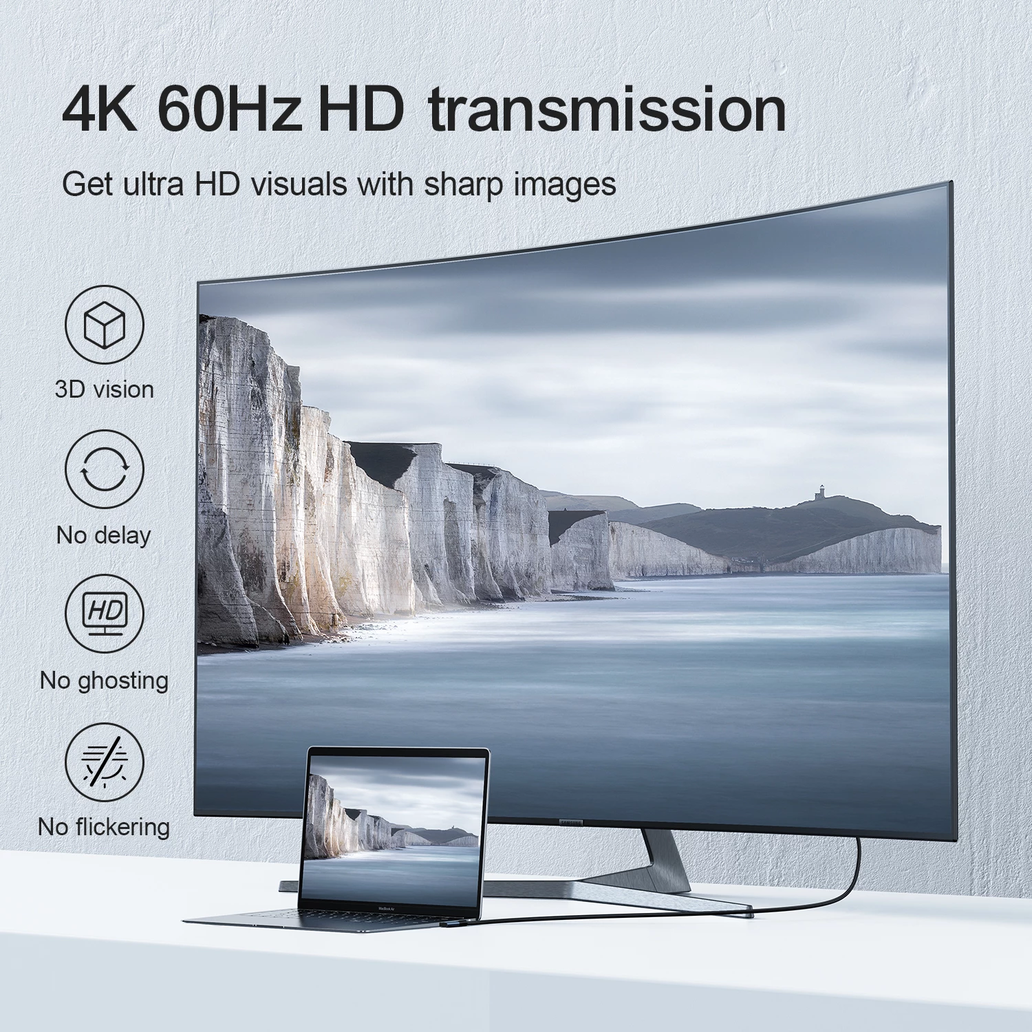 Kabllo USB-C në HDMI Joyroom SY-20C1, 2m, 4K 60Hz, Gri