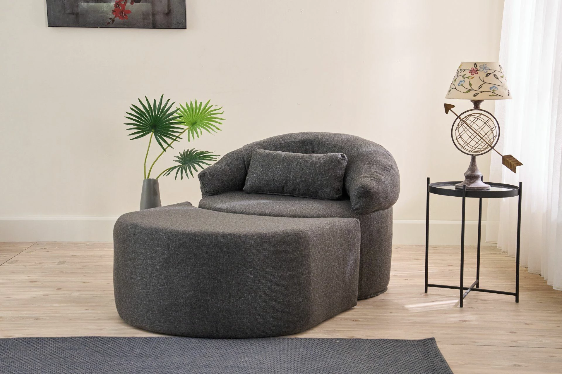 Krevat-karrige një vendës, Pitta, ngjyrë antracit, Atelier del Sofa