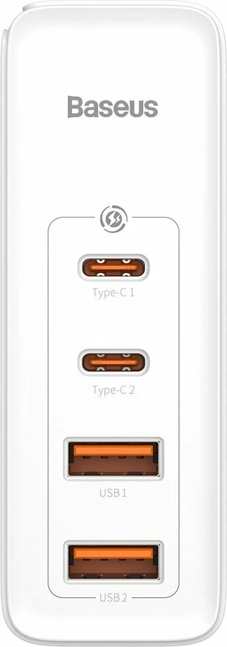 Karikues muri Baseus GaN2 Pro, 100W, 4 porta (2x USB-C, 2x USB-A), i bardhë
