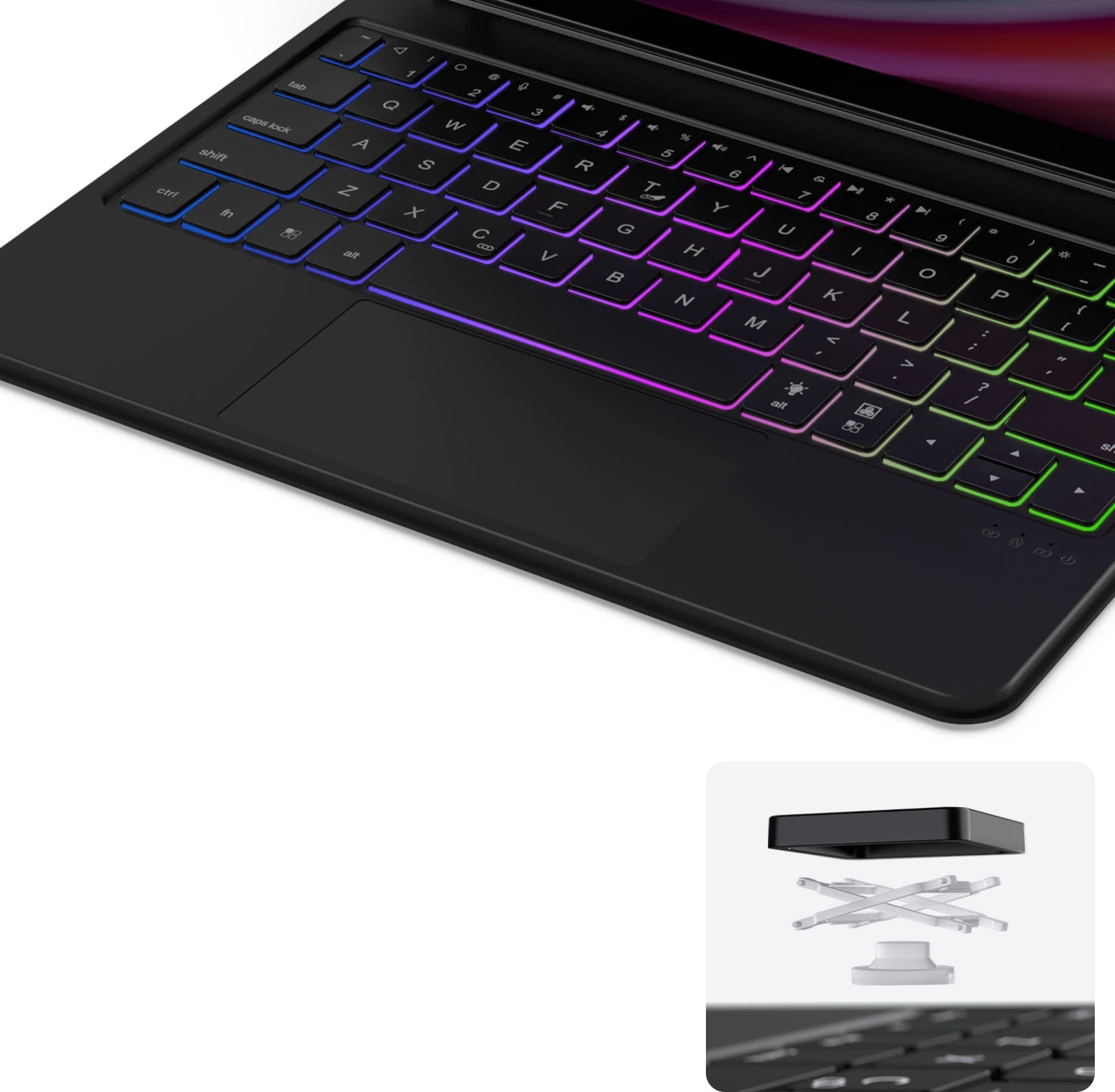 Mbështjellës me tastierë Bluetooth Dux Ducis MK Series për Samsung Galaxy Tab S9/S8/S7, i zi