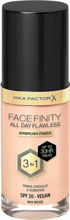 Fondatinë për femra Max Factor Facefinity All Day Flawless 3-in-1 N55 Beige 30ml