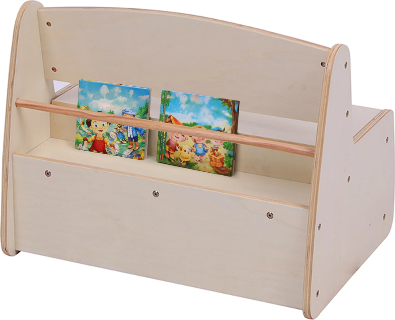Bankë për fëmijë me hapësirë për ruajtje, natyrale/krem, RICKI FH18342.01, 63x43x47cm