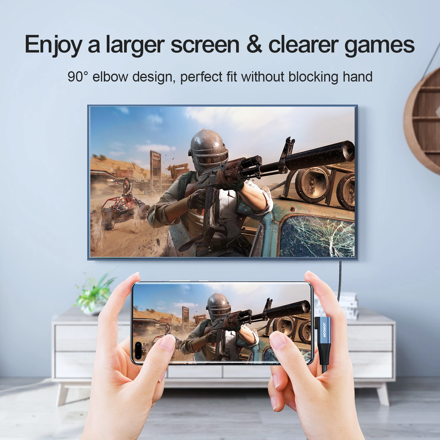 Kabllo USB-C në HDMI Joyroom SY-20C1, 2m, 4K 60Hz, Gri