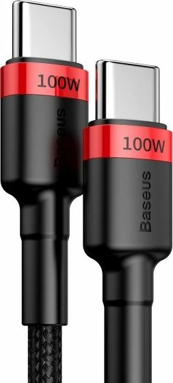 Kabel USB-C në USB-C Baseus BSU1520REDBLK 2 m 100W USB 3.0, zi/kuq