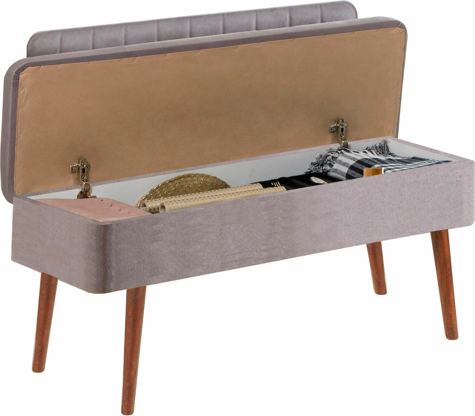 Set tavoline me karrige për ngrënie, i zgjatshëm, Hanah Home, Vina 0701 - 4, ngjyrë arre, gri, 5 pjesë