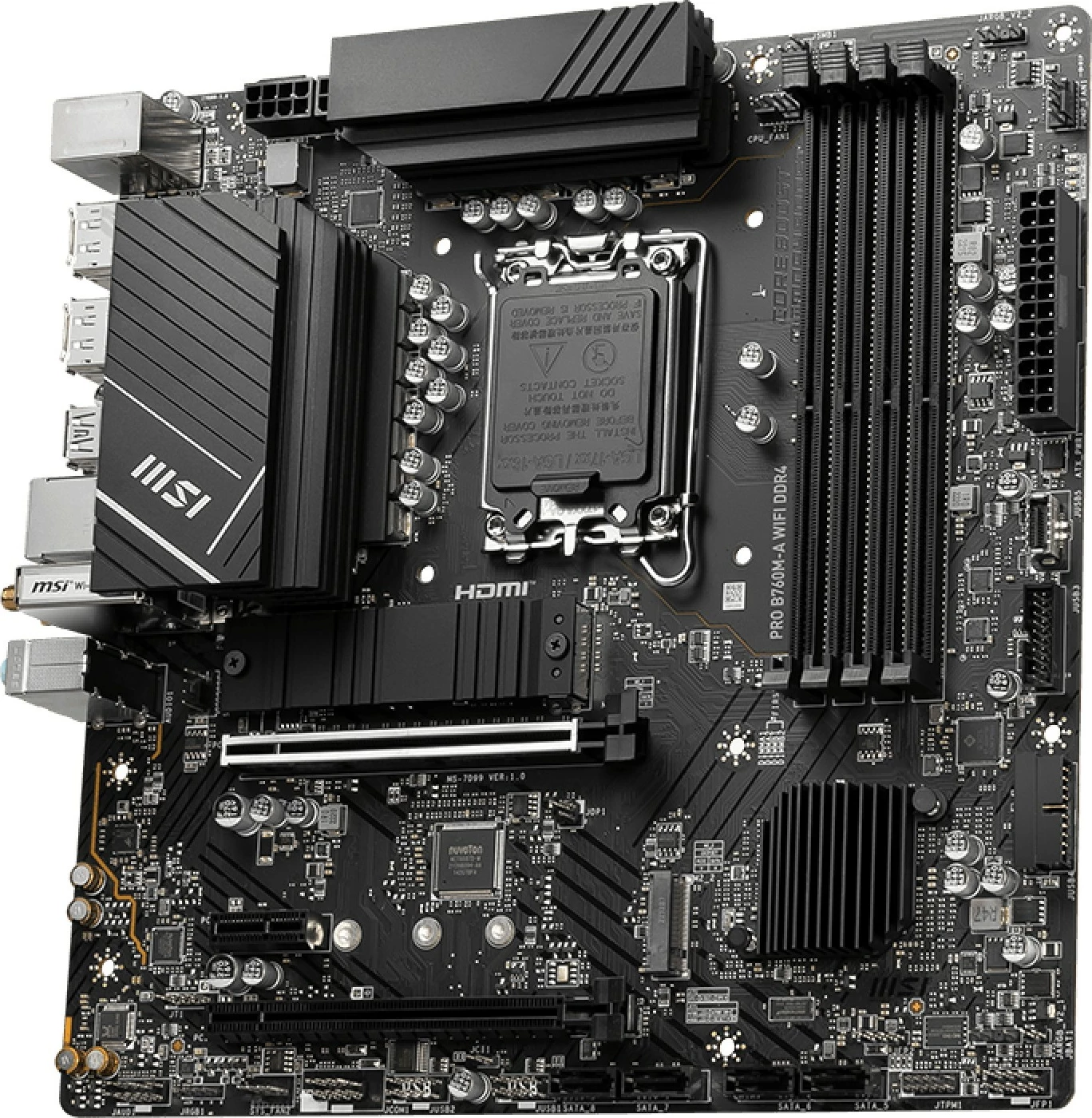 Pllakë amë MSI PRO B760M-A WIFI DDR4, micro ATX, Intel, e zezë