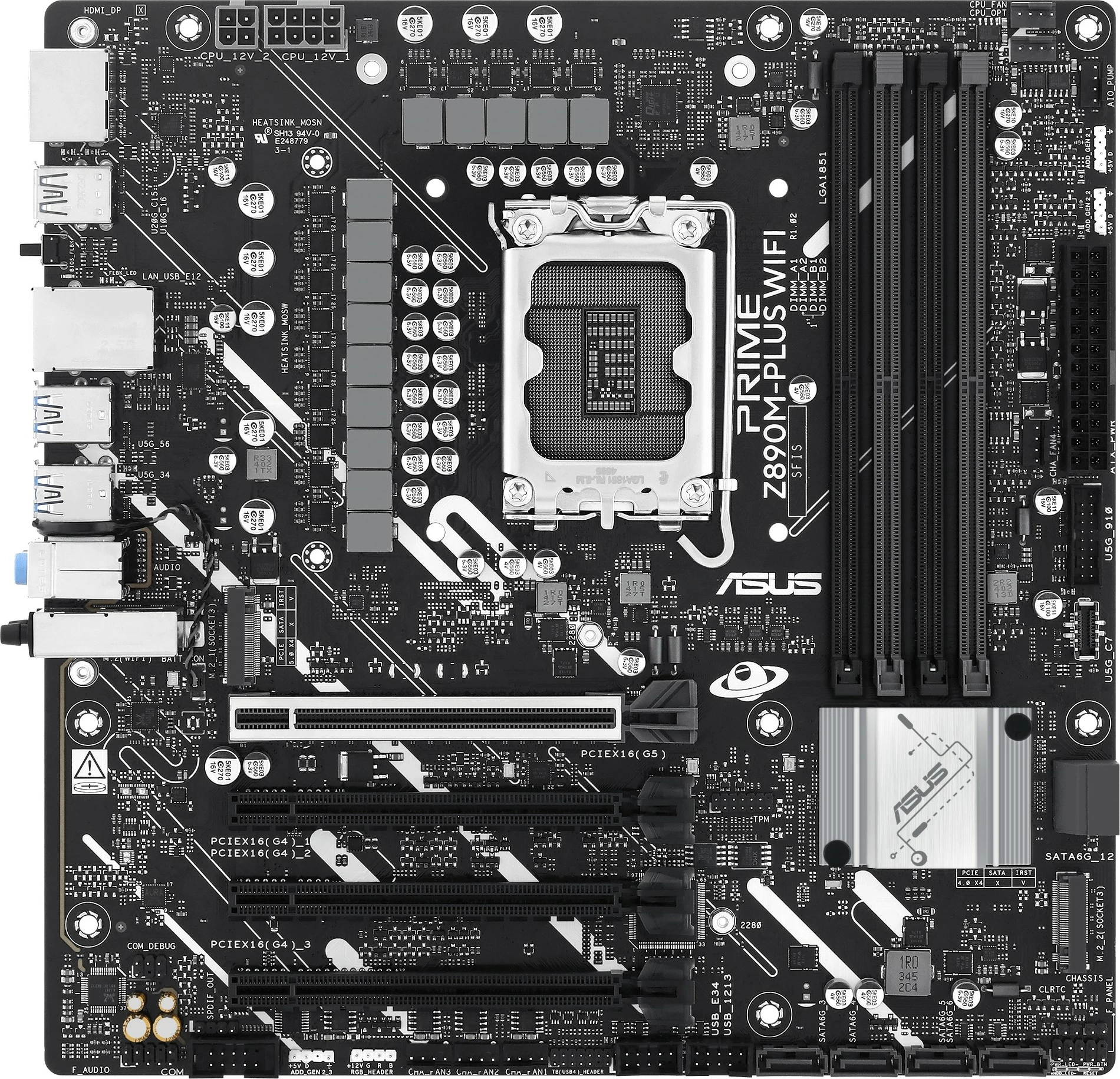 Pllakë amë ASUS PRIME Z890M-PLUS WIFI, Intel, LGA 1851, DDR5, 192 GB