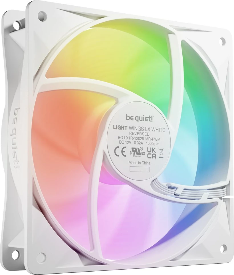 Kasë ventilator BE QUIET! Light Wings LX 120 mm PWM Reverse, BL133, i bardhë