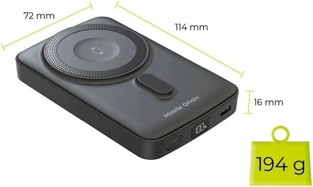 Powerbank Mobile Origin PB9 10000mAh magnetik wireless USB-C PD 20W me karikim Apple Watch, i zi