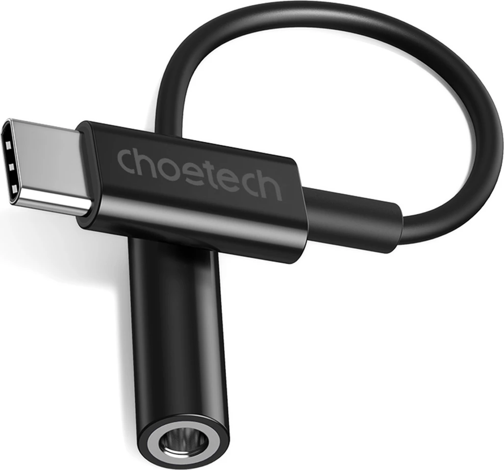 Adapter audio Choetech AUX003, USB-C në 3.5mm, i zi