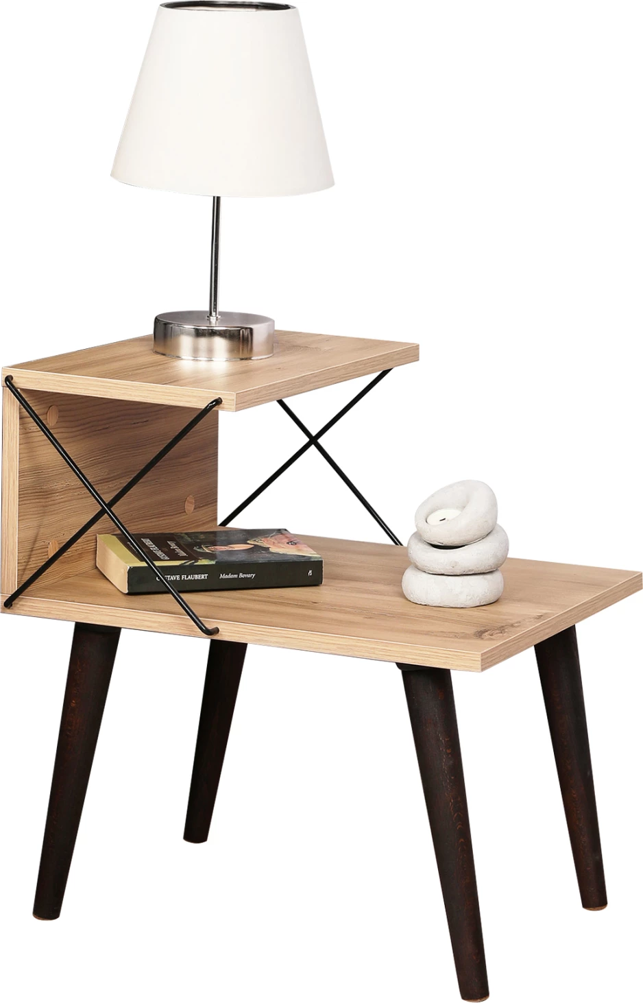 Tavolinë anësore/Natë, melaminë, ngjyrë natyrale, 50x40x55H cm, FH9434.01