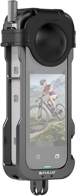 Kasë metalike mbrojtëse Puluz PU981B për Insta360 X4 me kapak lente