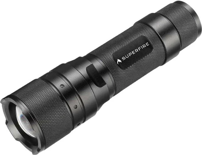 Elektrik dore Superfire F3-L2, 570 lumen, 2000mAh, i zi, me karikues USB
