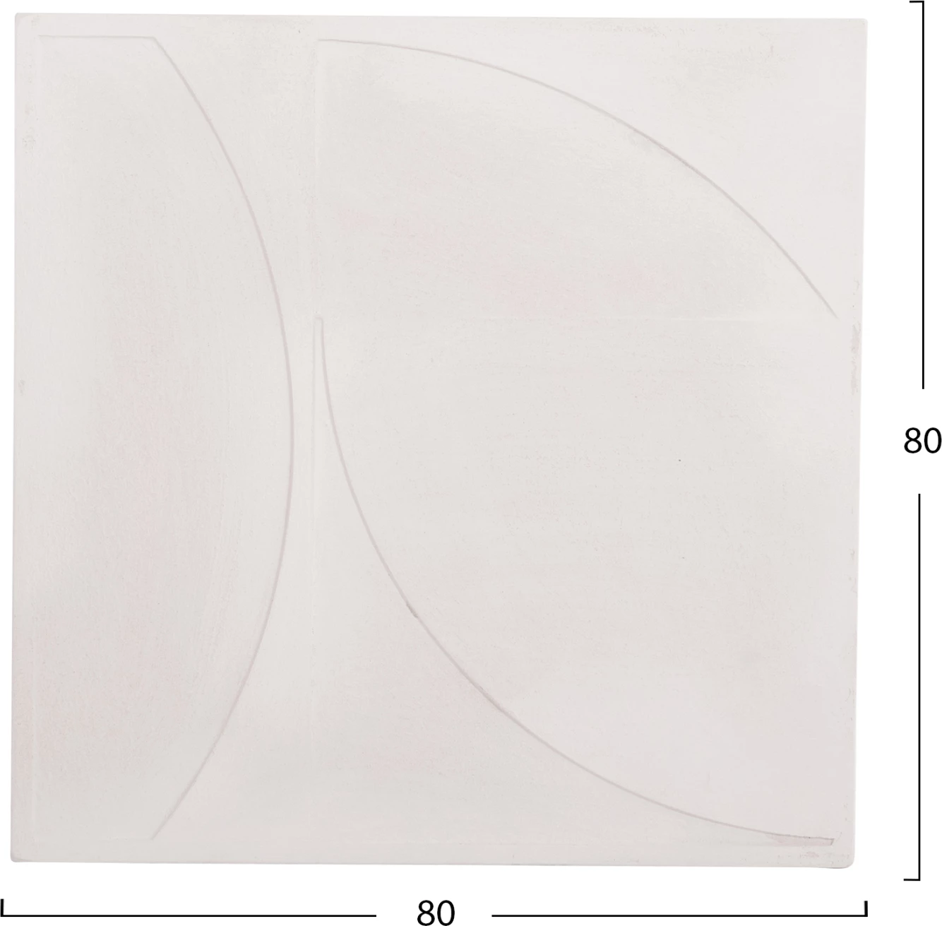 Panel dekorativ për mur, seri katrore Santorini, FH4508, MDF, ngjyrë e bardhë e zbehtë, 80x4x80 cm