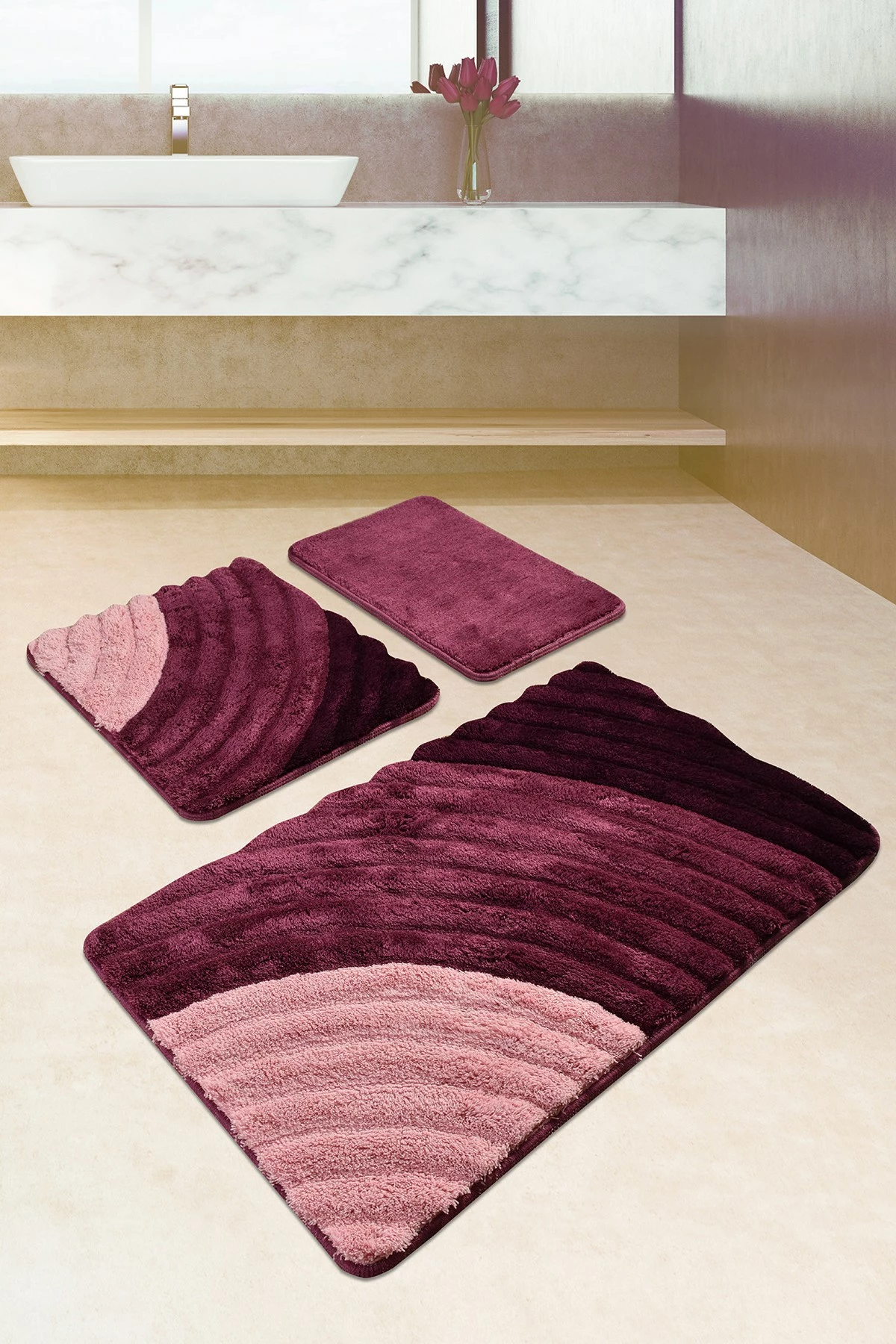 Set tapetash për banjo akrilik (3 copë), Mijolnir, ngjyrë vjollcë