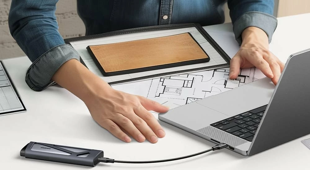 Kasë SSD Ugreen CM767 M.2 NVMe/SATA USB-C 3.2 Gen 2, argjendtë