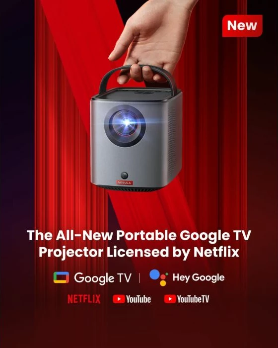 Projektor portativ Anker Nebula Mars 3 Air D2325 1080p HDR 400 ANSI, Google TV, 2x8W, 16GB, i zi