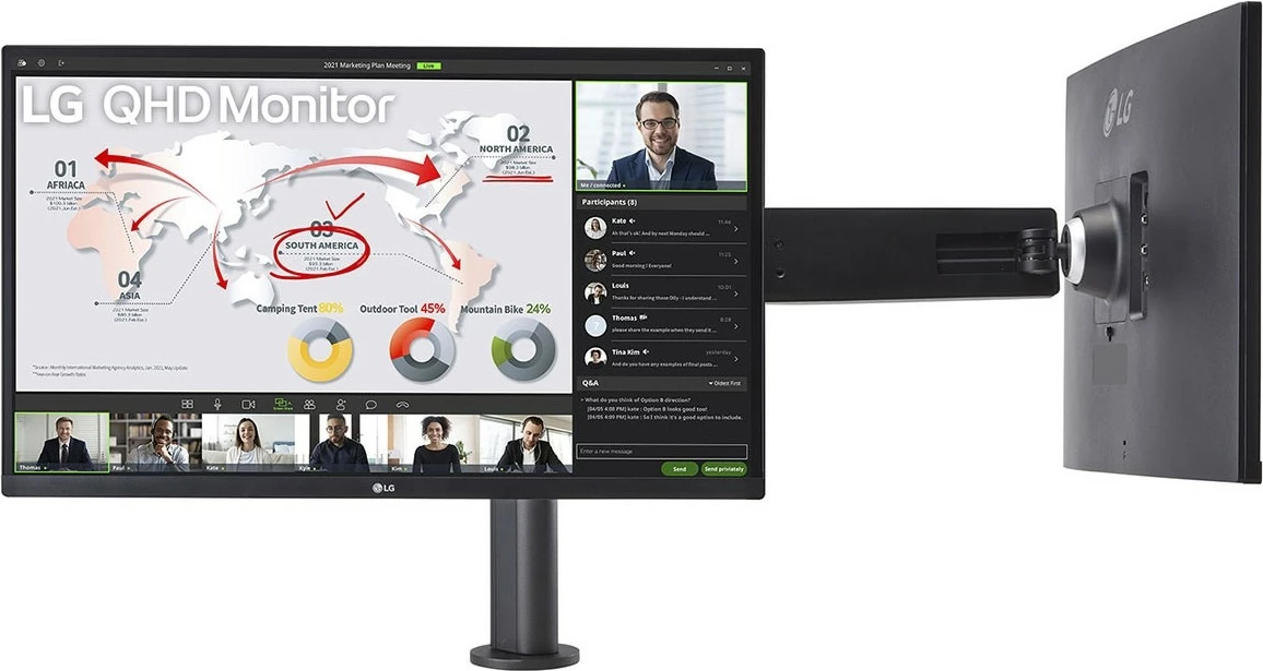Monitor LG 27QP88DP-BS, 27", 2560 x 1440, Quad HD, LED, 5 ms, i zi