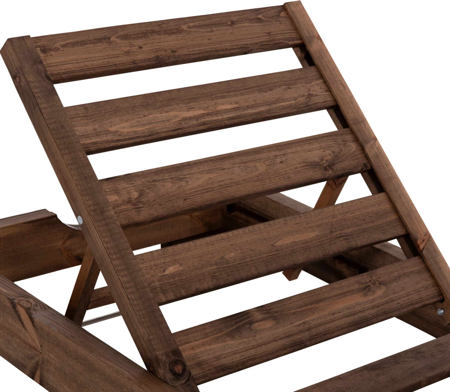 Shezlong plazhi heavy-duty KORINOS, dru pishe i trajtuar, ngjyrë arre, 79x204x77cm