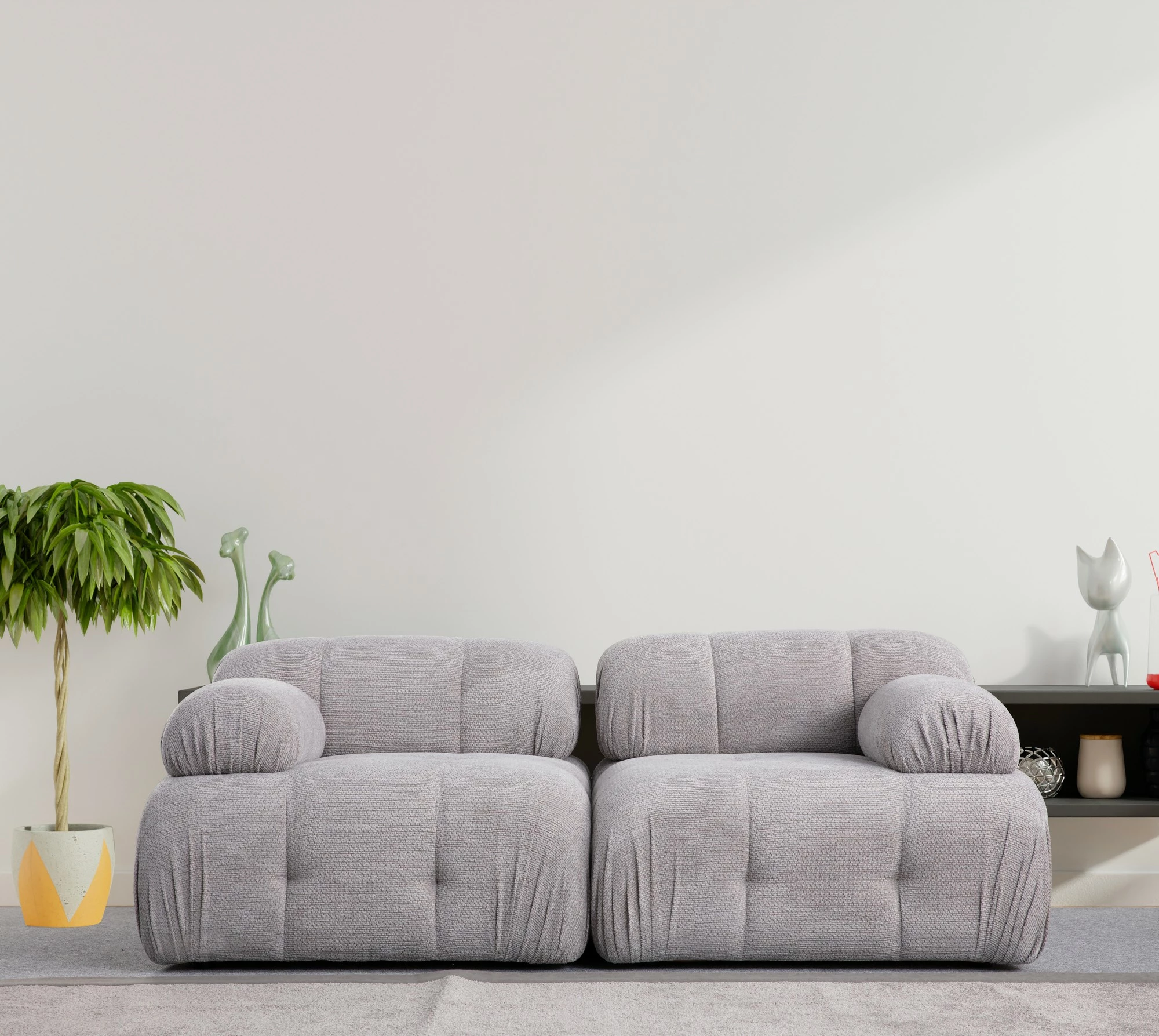 Divan dy ulëshe Atelier del Sofa Petite 2, ngjyrë gri e çelët