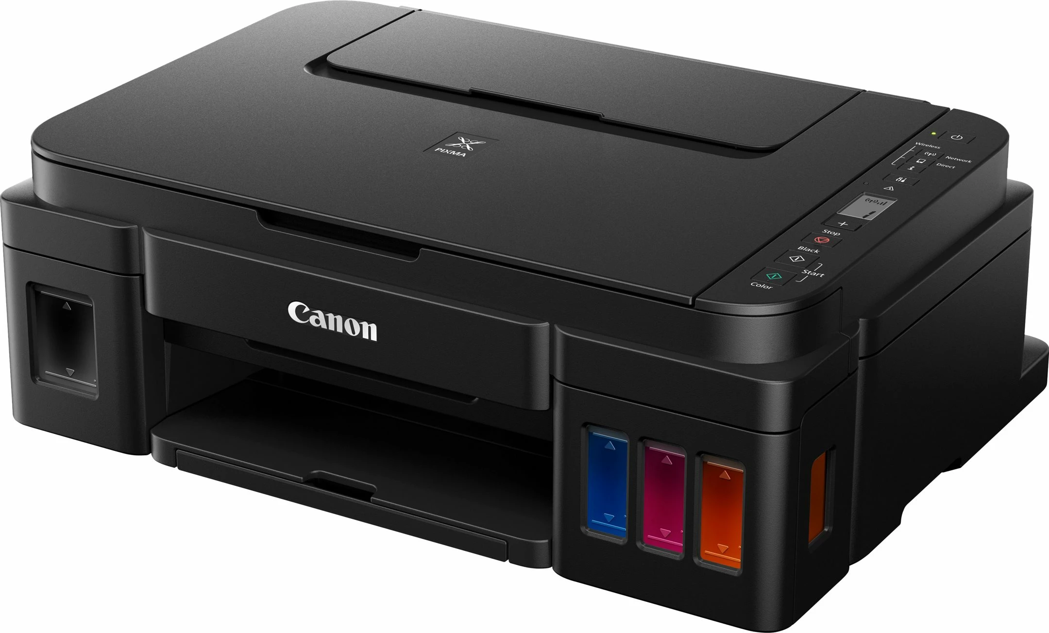 Printer multifunksional Canon PIXMA G3410, me Wi-Fi, me depozita boje të rimbushshme, i zi