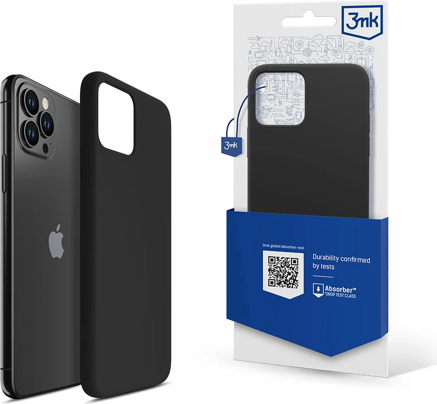 Mbështjellës silikoni 3mk për iPhone 11 Pro Max, i zi