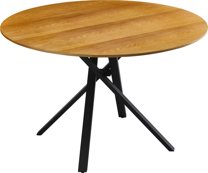 Tavolinë Cerco sonoma mdf dhe këmbë metali të zezë Φ120x75cm