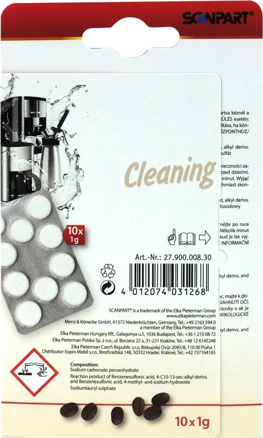 Tabletat pastruese për ekspres kafeje dhe sifonë, Scanpart, bardhë