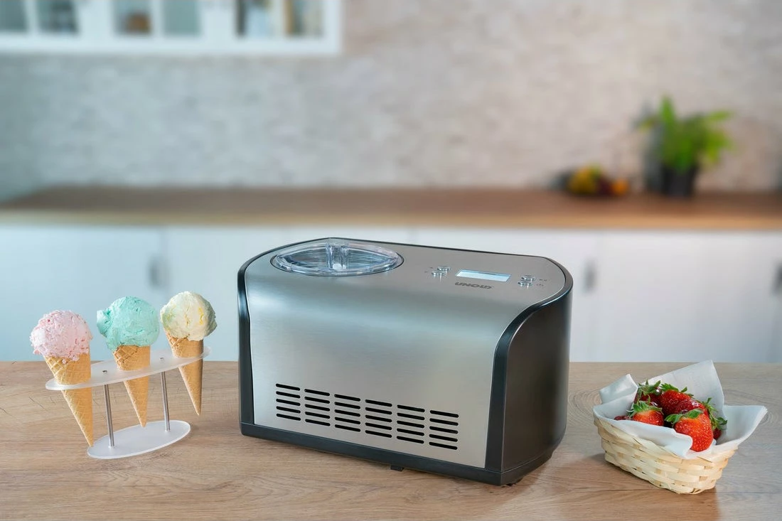 Aparat për akullore Unold 48865, 1.2 L, 30 min, LCD, 1.5 m, i zi