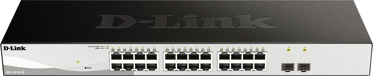 Switch D-Link DGS-1210-26, Managed, L2, Gigabit Ethernet, Rack mounting, 1U